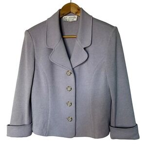 St John Collection Size 6 Blazer Santana Knit Jacket Lilac Vintage